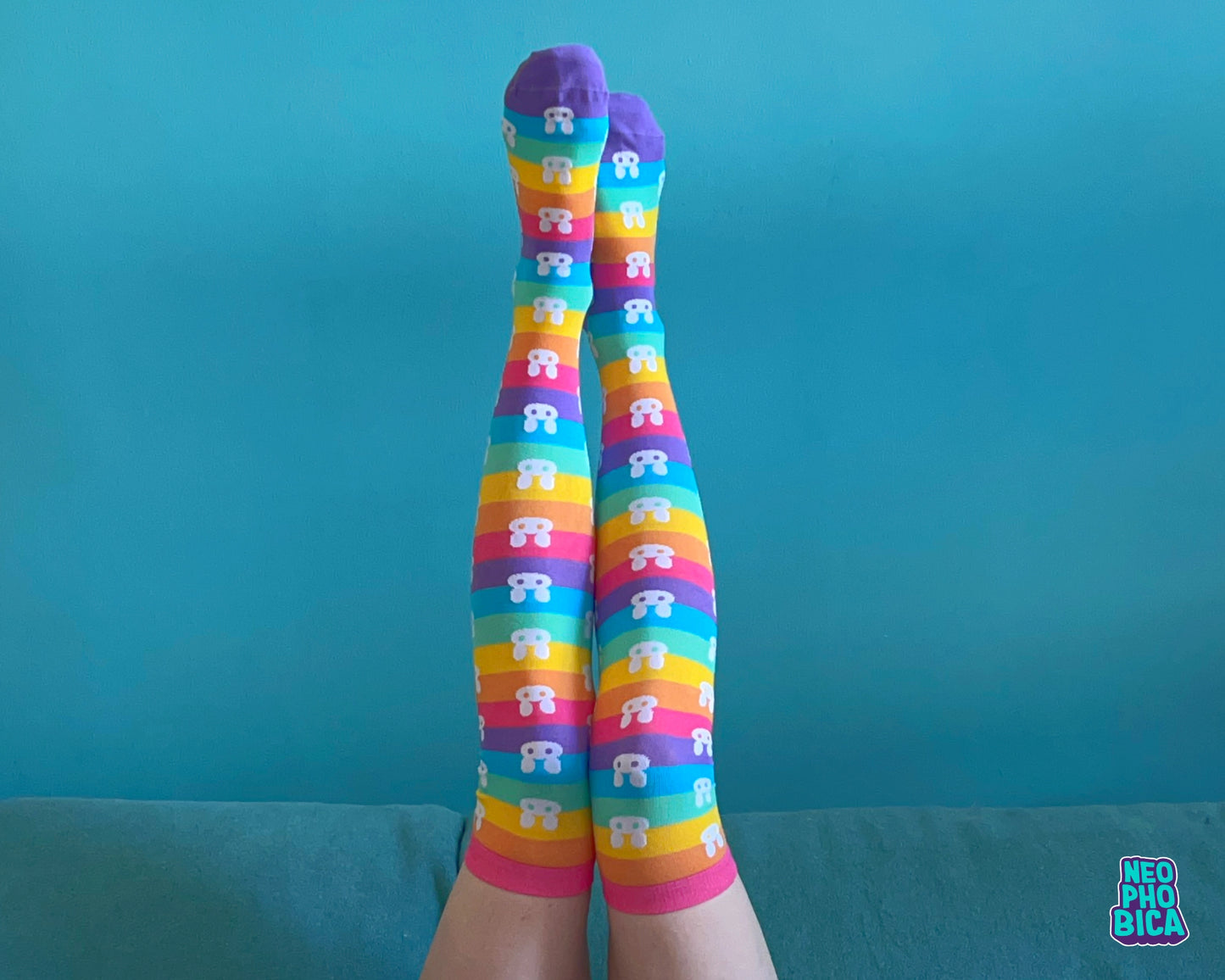 Rainbow Bunnies - Overknee Socks