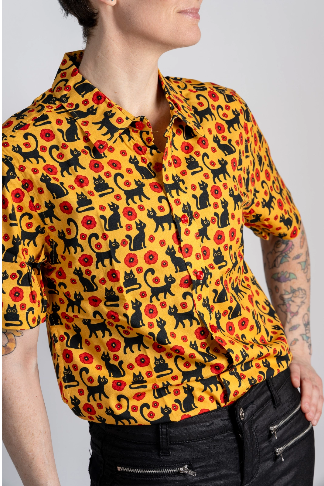 Poppy Voids | Button Up Shirt with Rounded Hem
