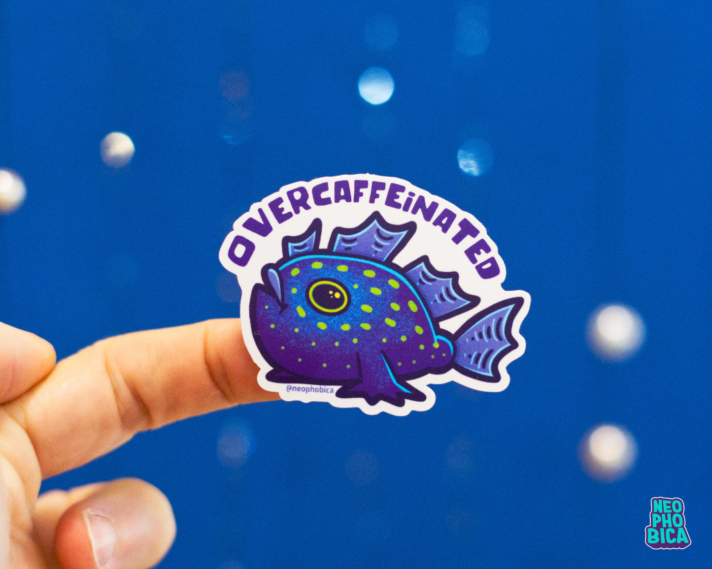Siegfried the Frogfish - Overcaffeinated | Vinyl Sticker