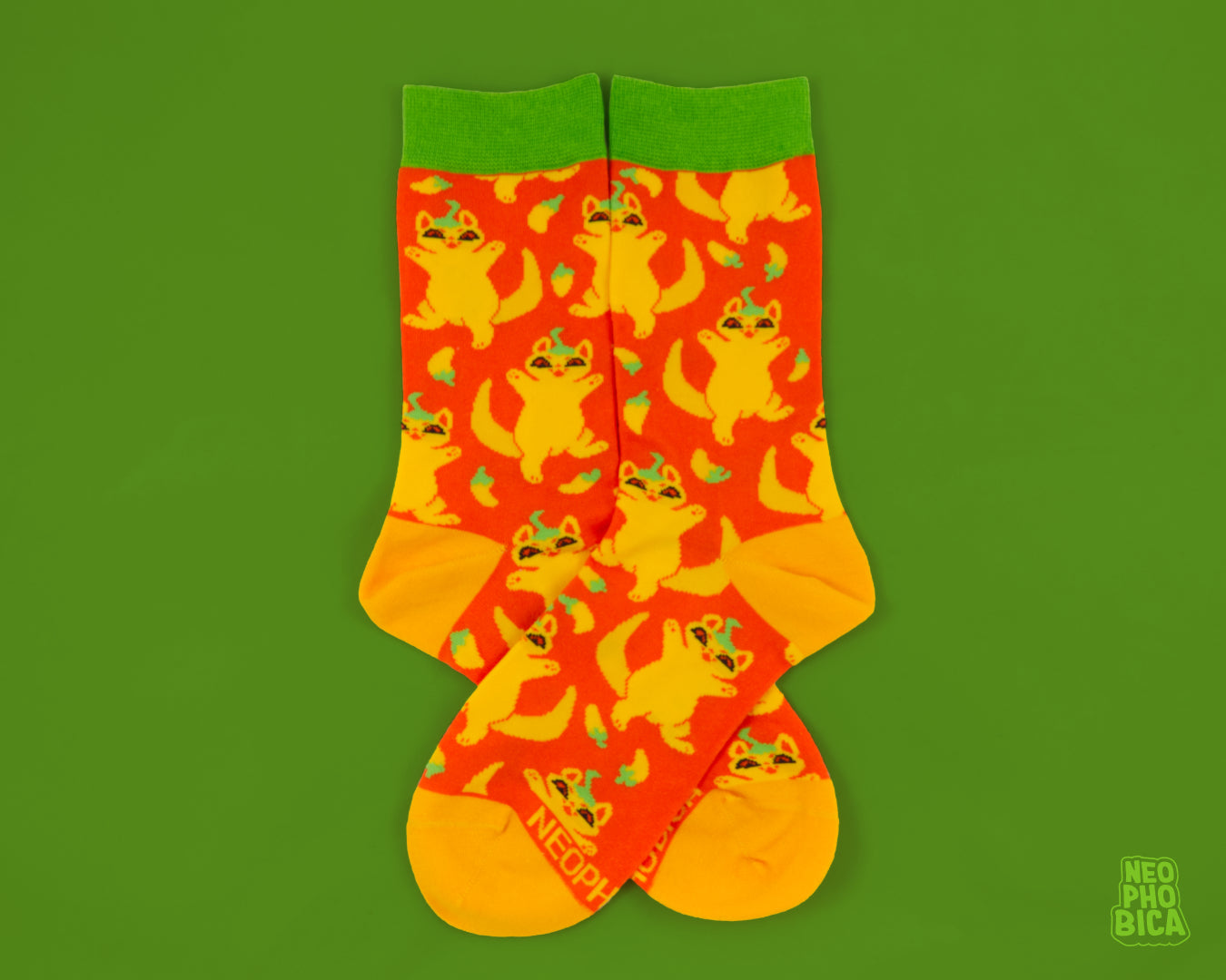 Hungarian Yellow Hot Wax Chili Cat - Socks