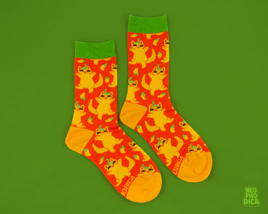 Hungarian Yellow Hot Wax Chili Cat - Socks