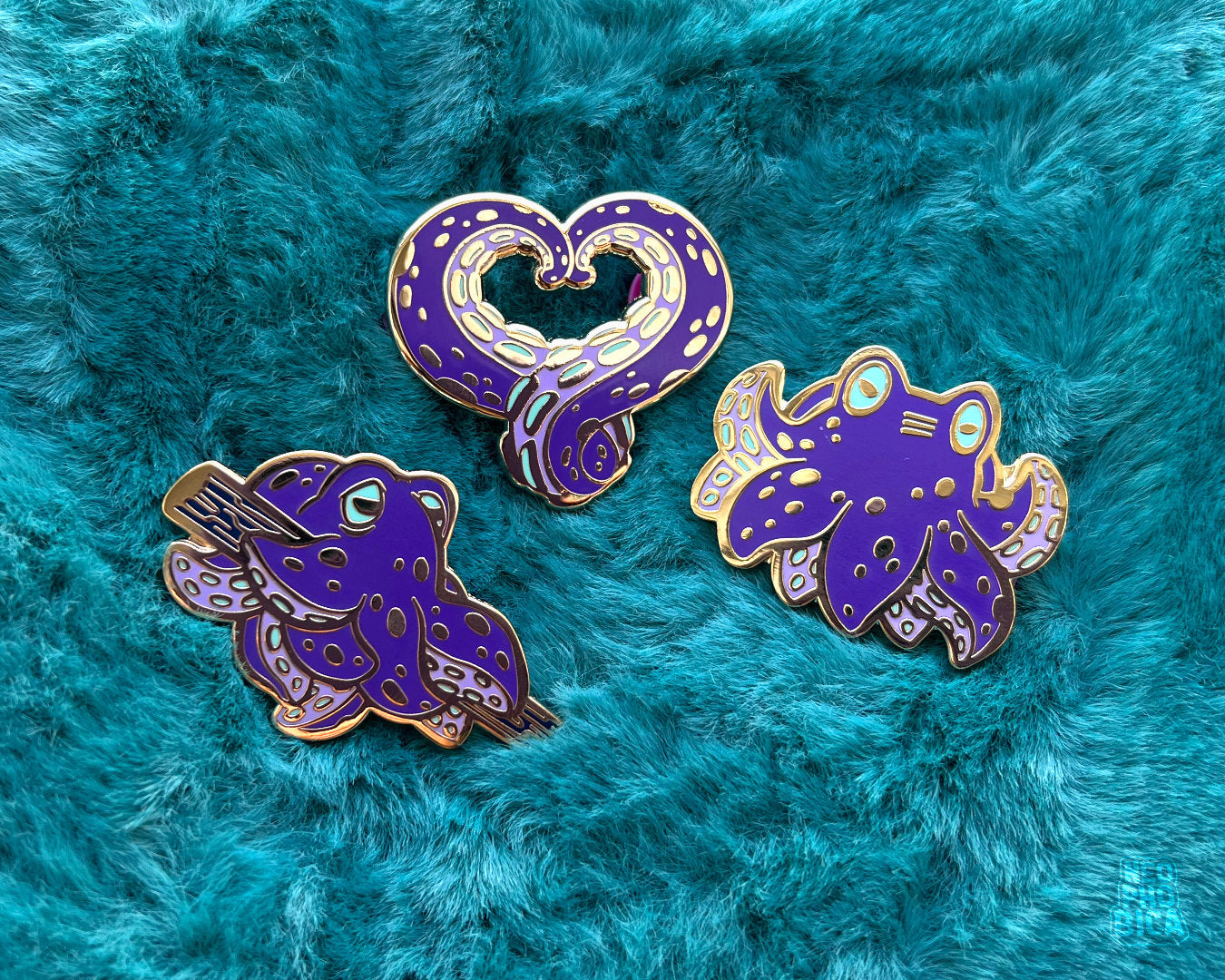 Kraken Purple/Gold - Enamel Pin SET