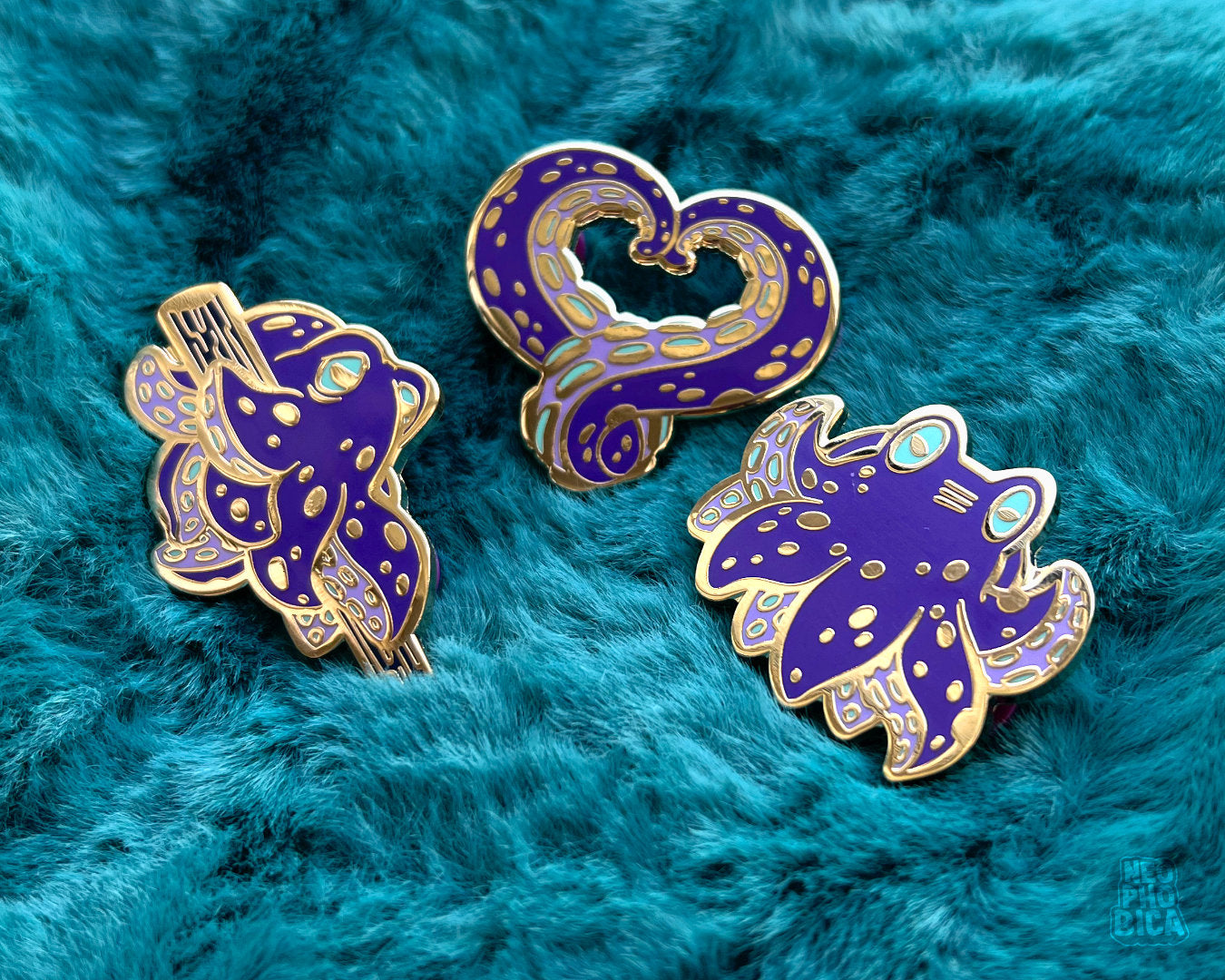 Kraken Purple/Gold - Enamel Pin SET