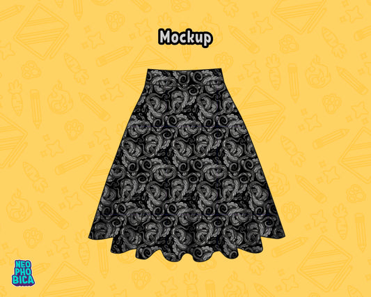 PRE ORDER - Obsidian Tentacles - A-Line Skirt