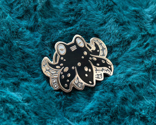 Tiny Kraken Black/Silver - Enamel Pin