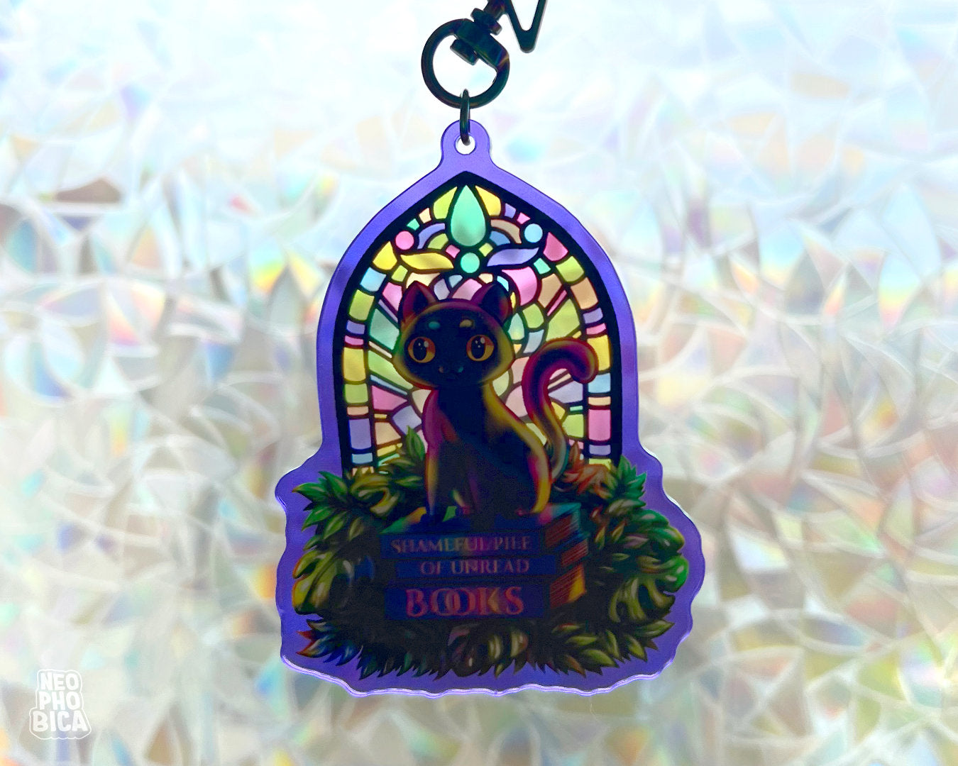 Book Hoarding Void Kitty - Acrylic Charm