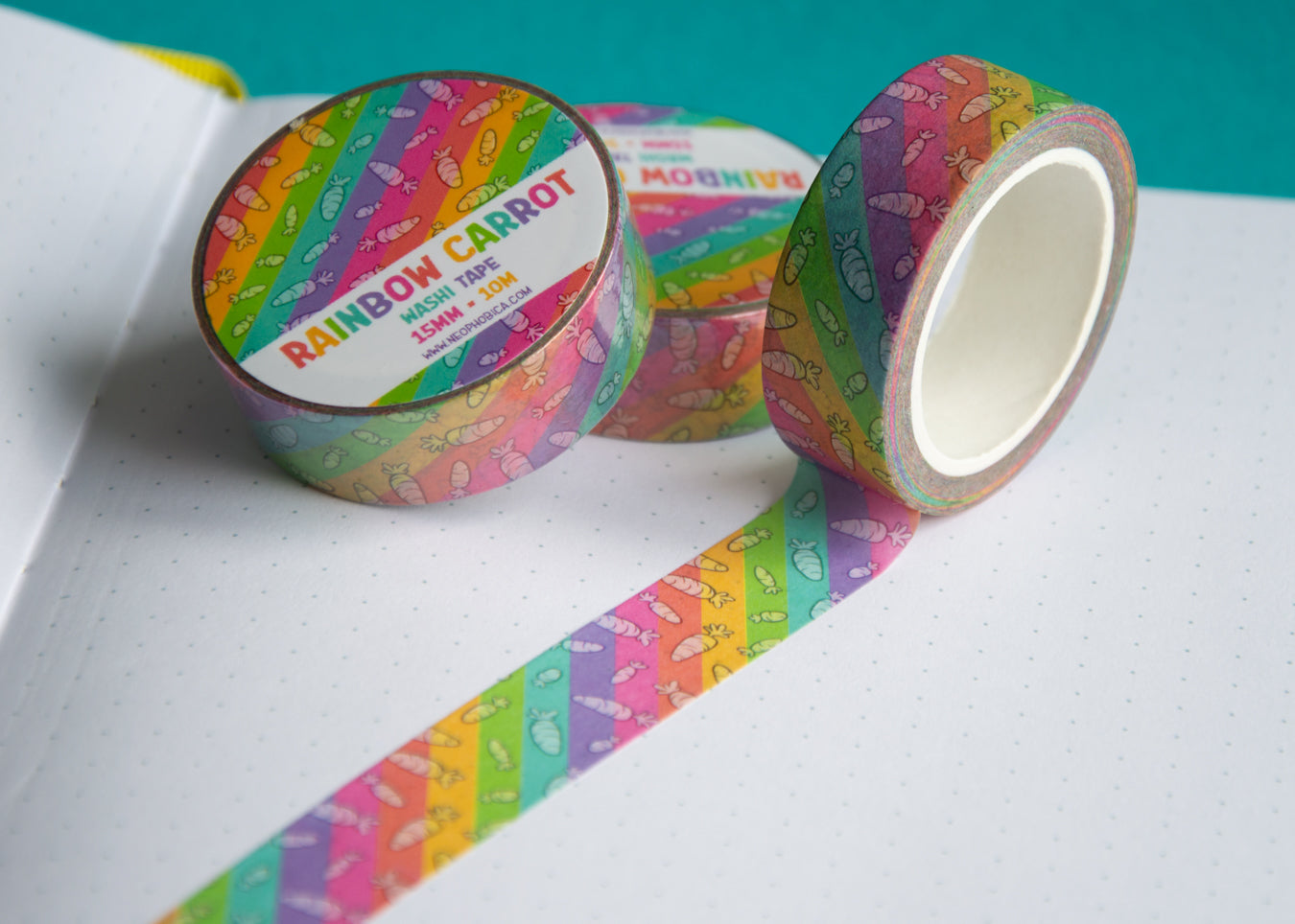 Rainbow Carrot - 15 mm Washi Tape