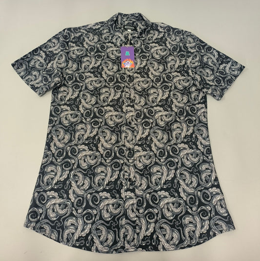 Obsidian Tentacles | Button Up Shirt with Rounded Hem